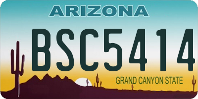 AZ license plate BSC5414