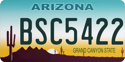 AZ license plate BSC5422