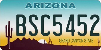 AZ license plate BSC5452