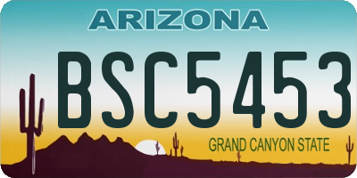 AZ license plate BSC5453