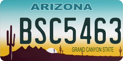 AZ license plate BSC5463