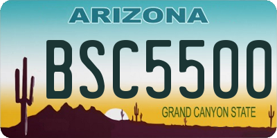 AZ license plate BSC5500