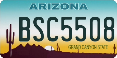 AZ license plate BSC5508