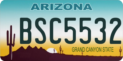 AZ license plate BSC5532