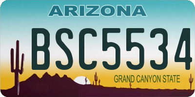 AZ license plate BSC5534