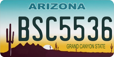 AZ license plate BSC5536