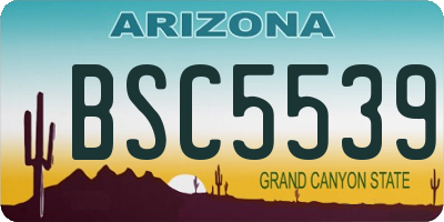 AZ license plate BSC5539