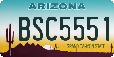 AZ license plate BSC5551