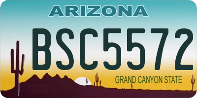 AZ license plate BSC5572
