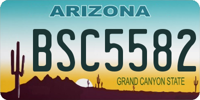 AZ license plate BSC5582