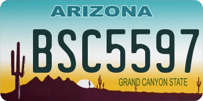 AZ license plate BSC5597