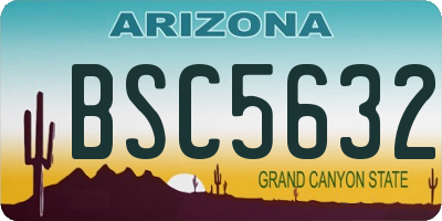 AZ license plate BSC5632
