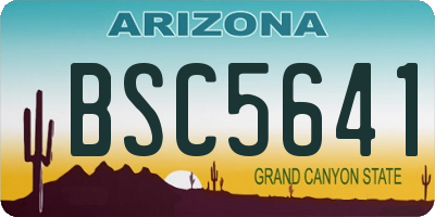 AZ license plate BSC5641