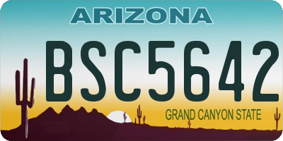 AZ license plate BSC5642
