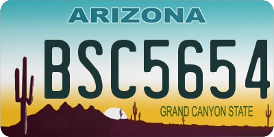 AZ license plate BSC5654