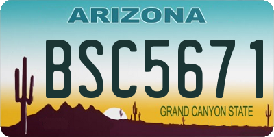 AZ license plate BSC5671