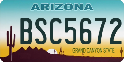 AZ license plate BSC5672