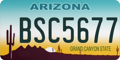 AZ license plate BSC5677