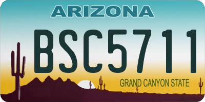 AZ license plate BSC5711