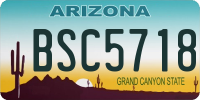 AZ license plate BSC5718