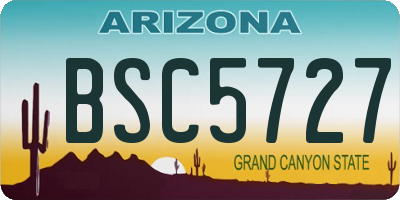 AZ license plate BSC5727