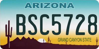 AZ license plate BSC5728