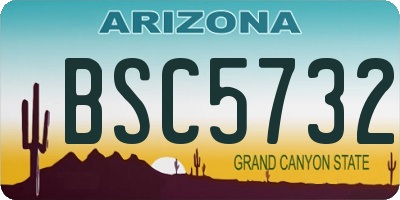 AZ license plate BSC5732