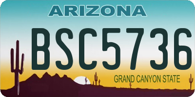 AZ license plate BSC5736