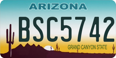 AZ license plate BSC5742