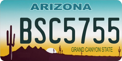 AZ license plate BSC5755