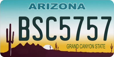 AZ license plate BSC5757