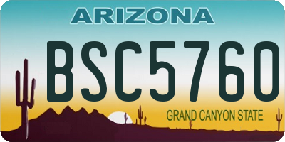 AZ license plate BSC5760