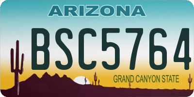 AZ license plate BSC5764