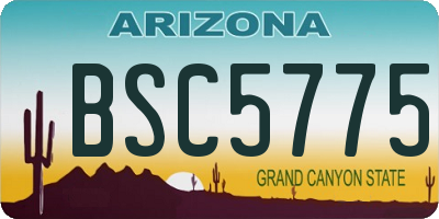 AZ license plate BSC5775