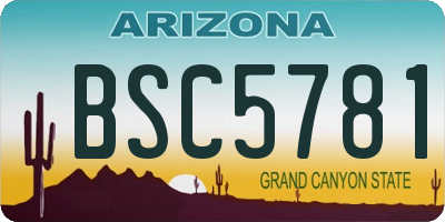 AZ license plate BSC5781