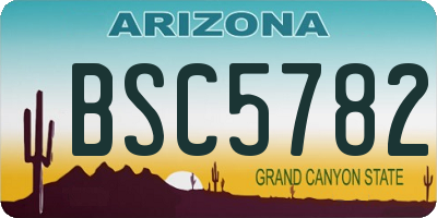 AZ license plate BSC5782