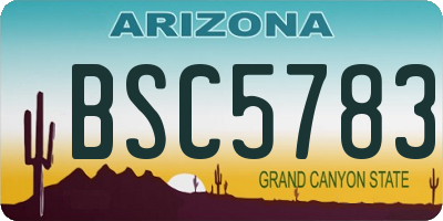 AZ license plate BSC5783