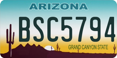 AZ license plate BSC5794