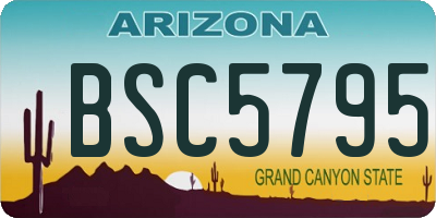 AZ license plate BSC5795