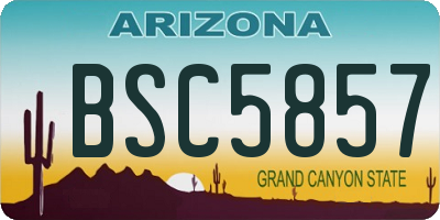 AZ license plate BSC5857