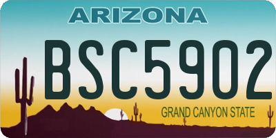 AZ license plate BSC5902