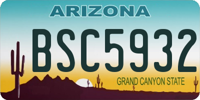 AZ license plate BSC5932