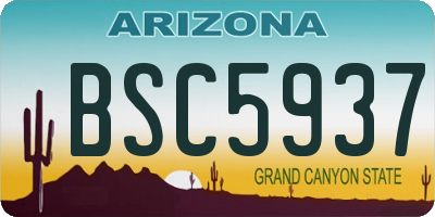 AZ license plate BSC5937