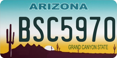 AZ license plate BSC5970