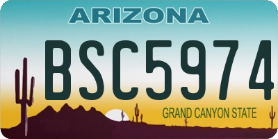 AZ license plate BSC5974