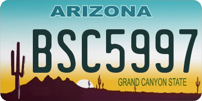 AZ license plate BSC5997