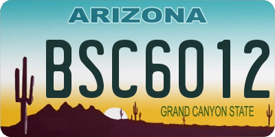 AZ license plate BSC6012