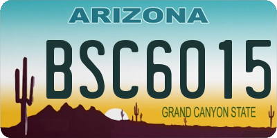 AZ license plate BSC6015