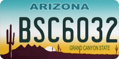 AZ license plate BSC6032