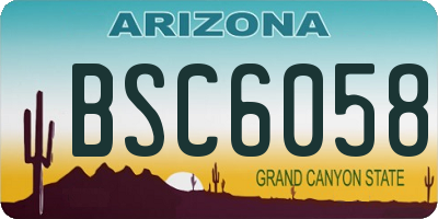 AZ license plate BSC6058